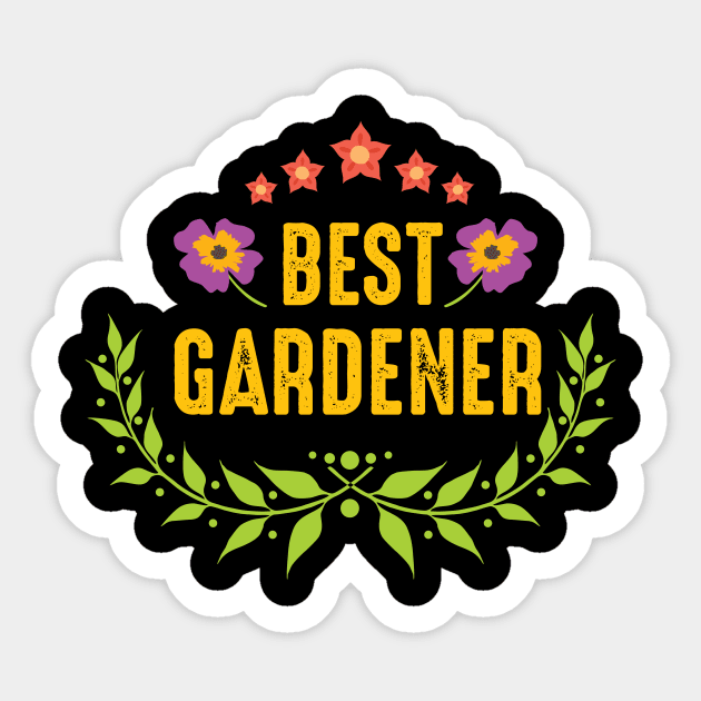 Gardening Theme: Best Gardener Floral Theme Sticker by jazzworldquest